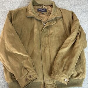 Roundtree & Yorke Mens Bomber Jacket Xl Thinsulate Insulated Full Zip Suede Look